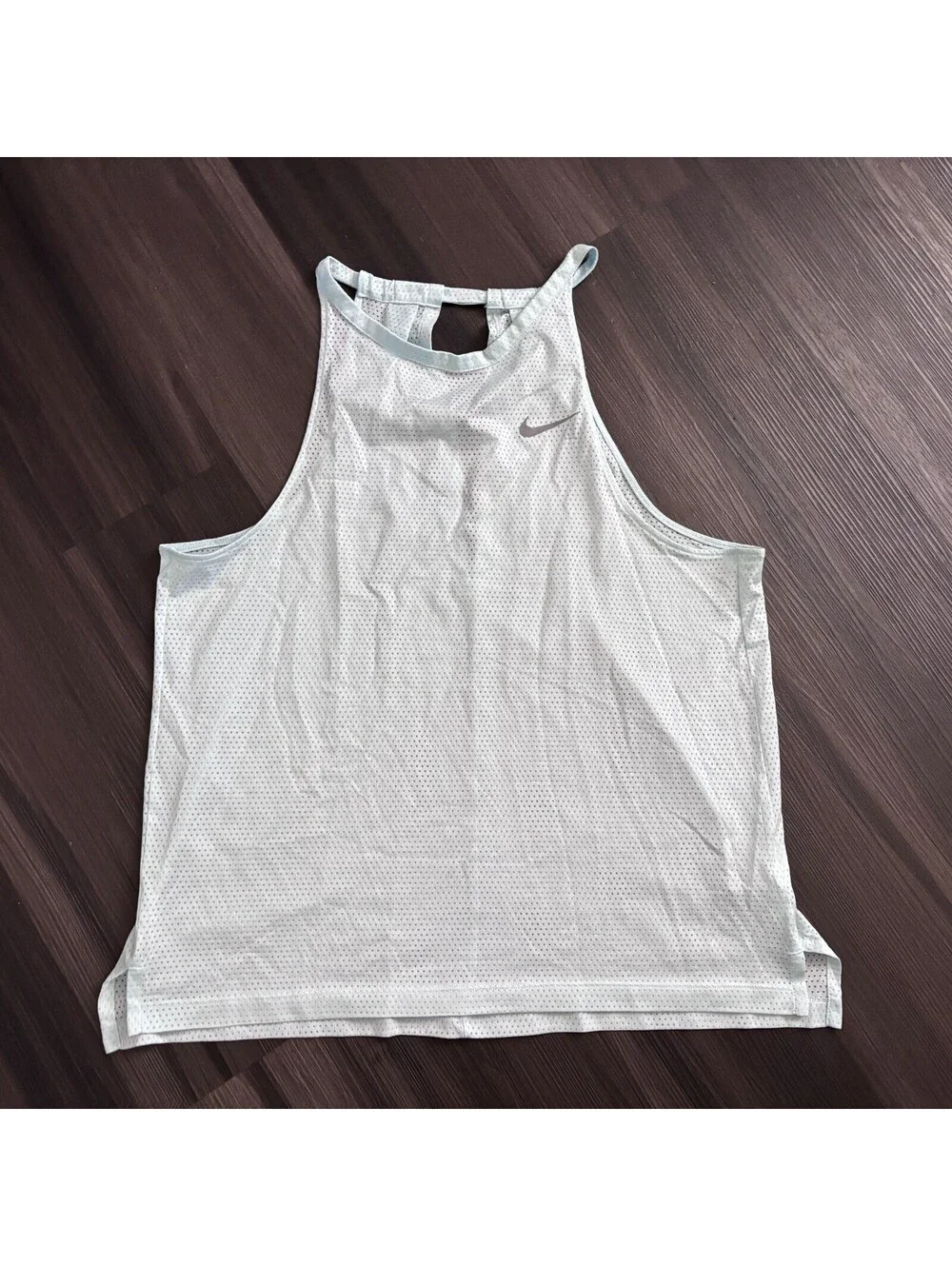 Nike Breathe Running Tank Top Size Medium Lightweight Blue Breathable